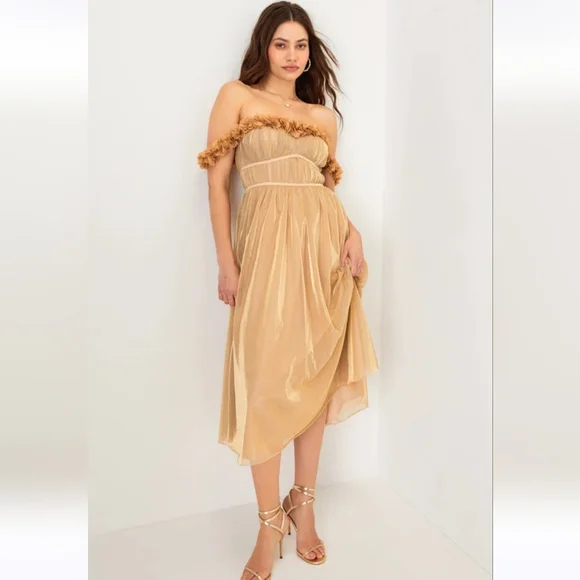 Lulus | Dresses | Lulus Amazing Essence Gold Metallic Mesh 3d Floral Midi Dress | Poshmark Lulus | Dresses | Lulus Amazing Essence Gold Metallic Mesh 3d Floral Midi Dress | Poshmark